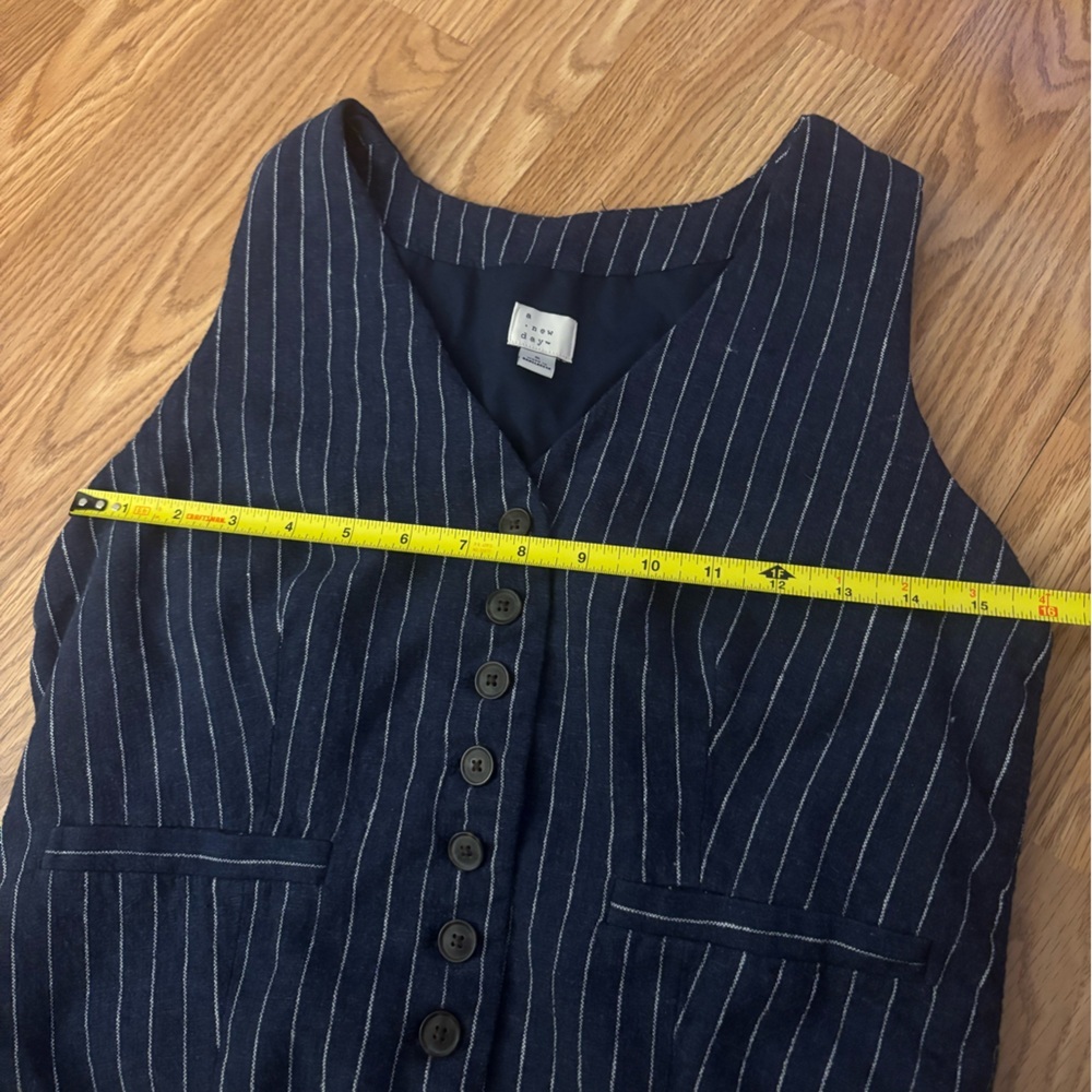 A New Day Navy & White Striped Vest Size Small - Picture 6 of 8